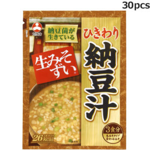30 Pack Asahimatsu Shokuhin Fresh Miso Soup Hikiwari Natto Shiru Miso Soup Retort Ready-Made Stockpile Food ms-0003