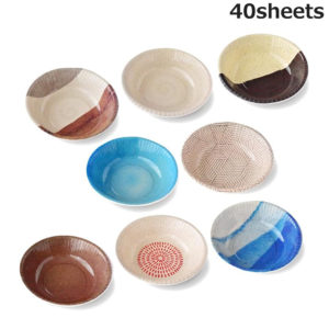 40 sheets Japanese style paper plates, deep plates, tableware, disposable, simple, party, BBQ, ms-0027