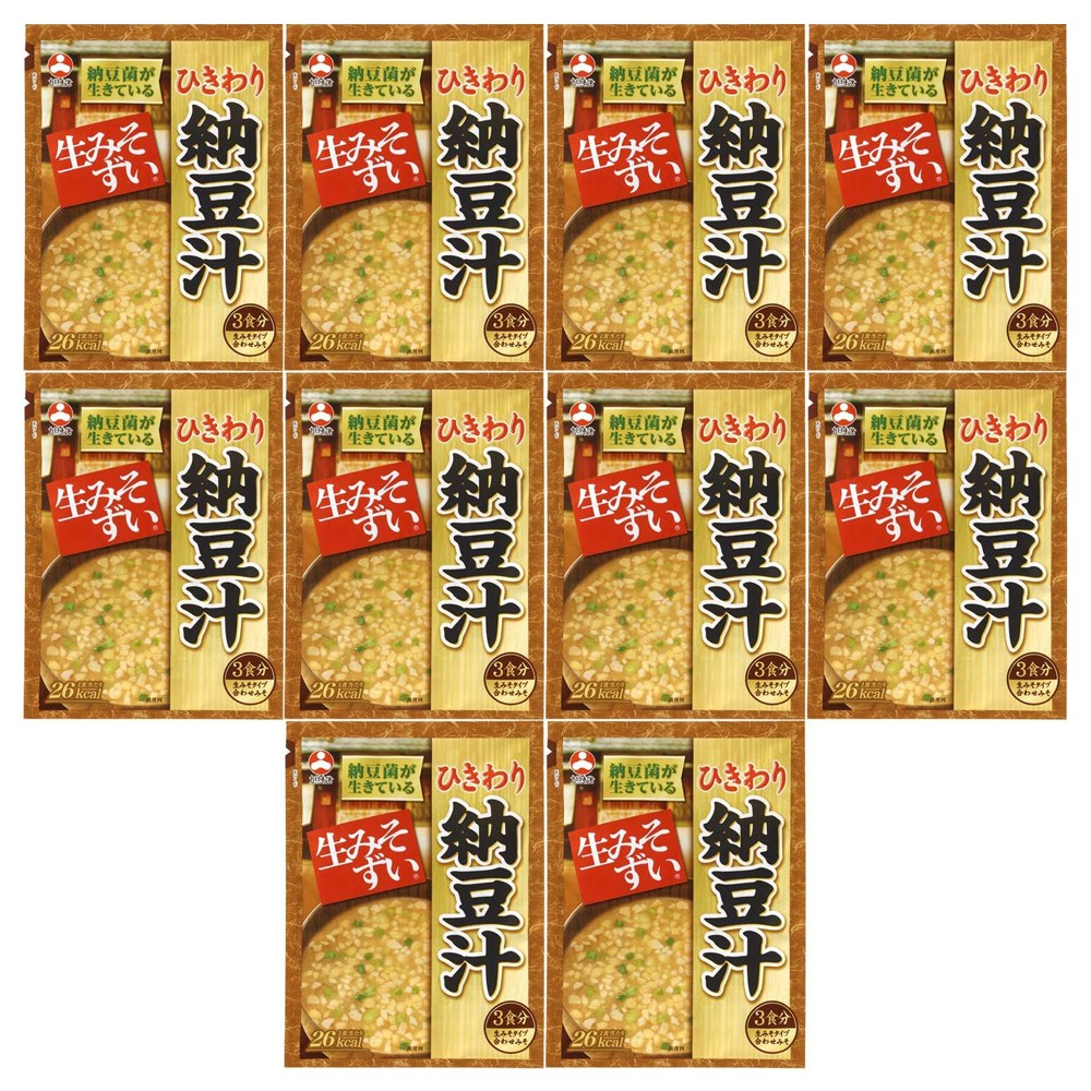 30 Pack Asahimatsu Shokuhin Fresh Miso Soup Hikiwari Natto Shiru Miso Soup Retort Ready-Made Stockpile Food ms-0003 - Image 3